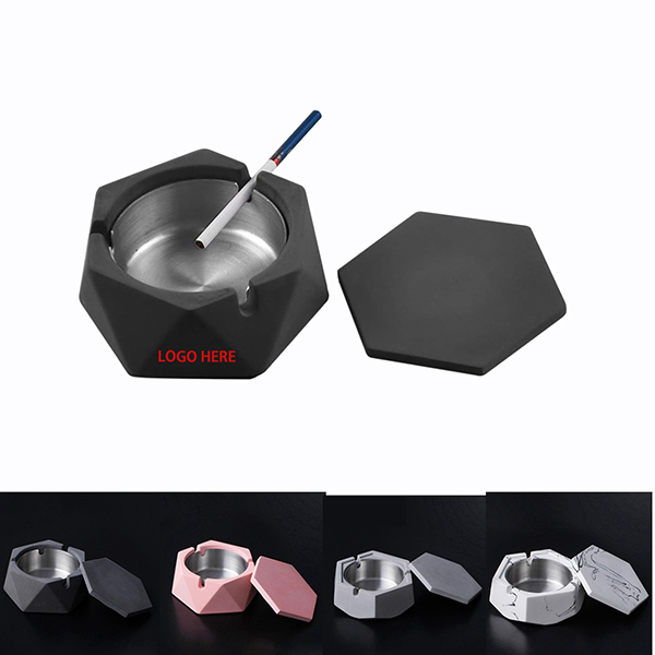Stainless Steel Concrete Ashtray with Lid Stainless Steel Concrete Ashtray with Lid