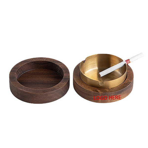Windproof Wooden Stainless Steel Ashtray with Lid Windproof Wooden Stainless Steel Ashtray with Lid