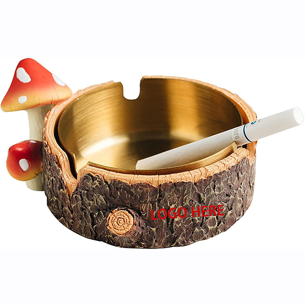 Cute Mushroom Ashtray with Stainless Steel Tray for Cigarette Cute Mushroom Ashtray with Stainless Steel Tray for Cigarette